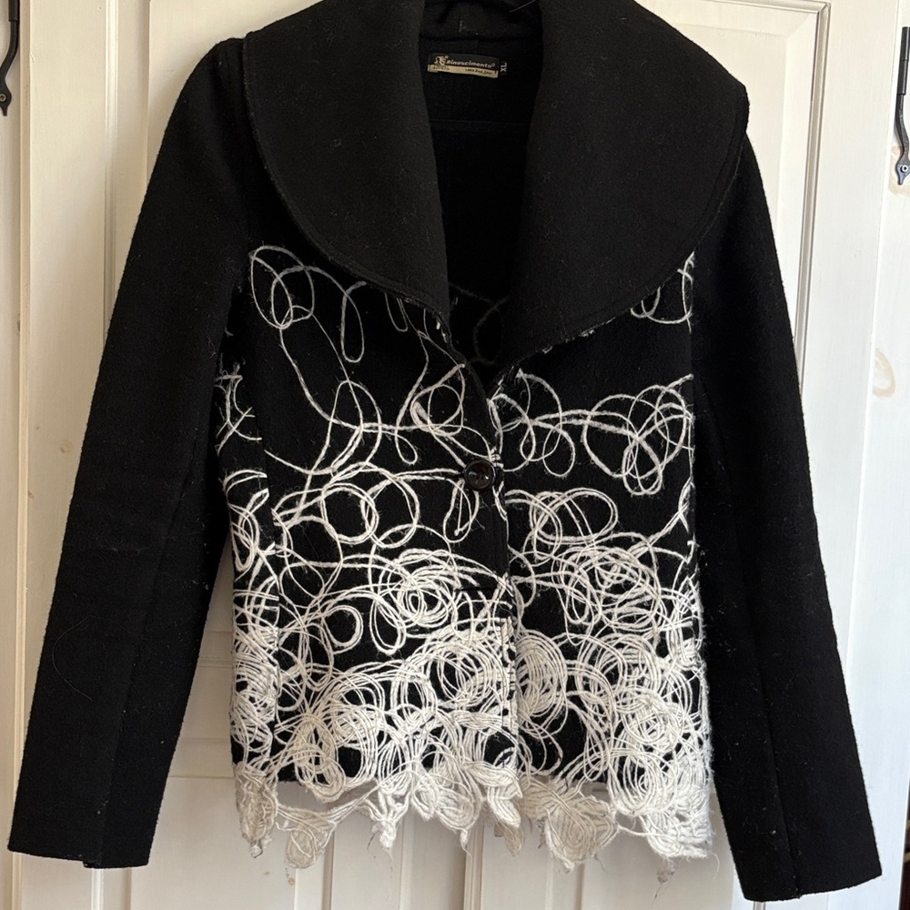 Rinascimento Black and White Varsity Jacket